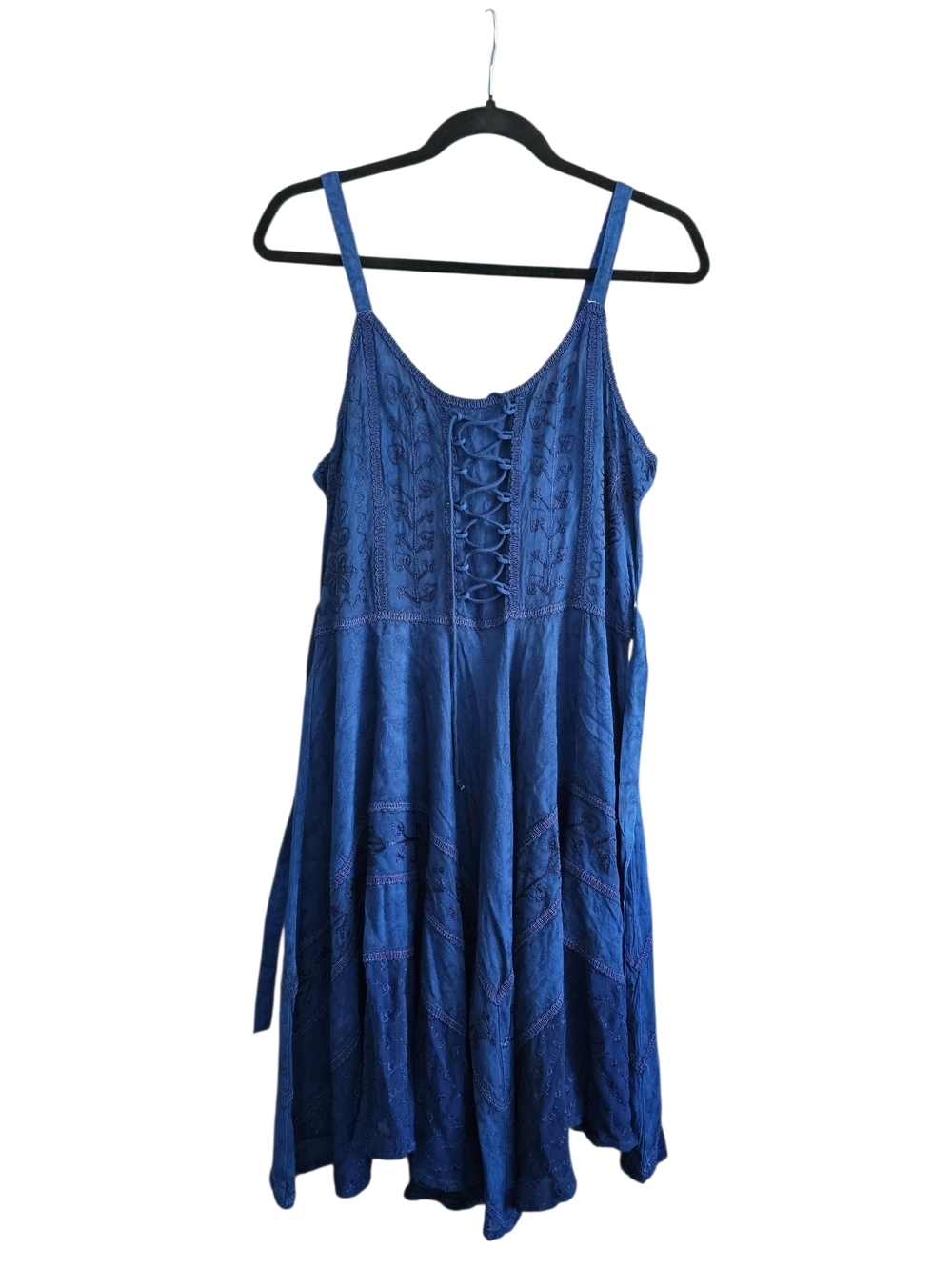 Advance Apparels Navy Blue Asymmetrical Lace-Up Dress